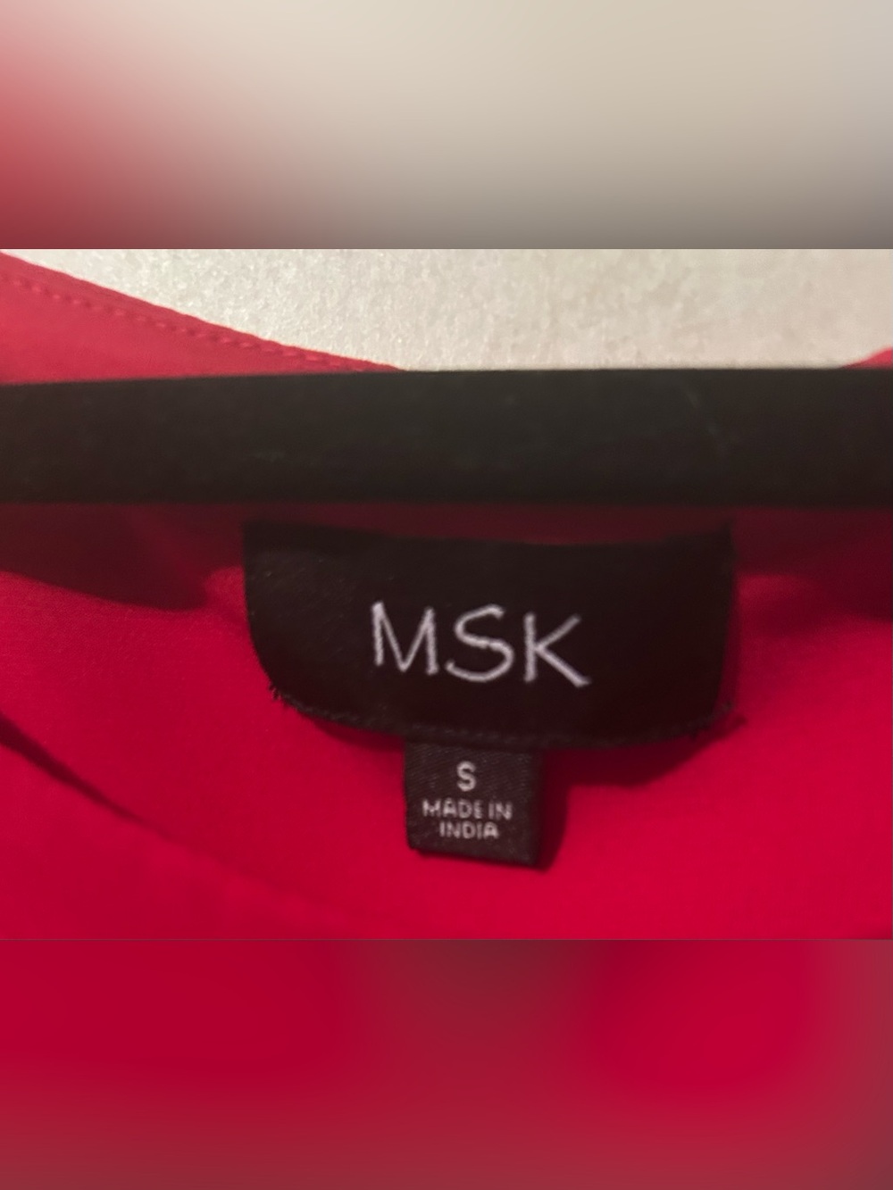 MSK Red Rhinestone-Trim Cold-Shoulder Small Mini Dress - Picture 7 of 7